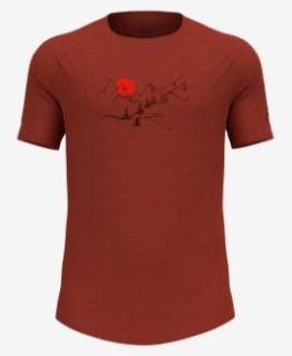 T/SHIRT CREW NECK S/S ASCENT PW 130 LAND - KETCHUP MELANGE