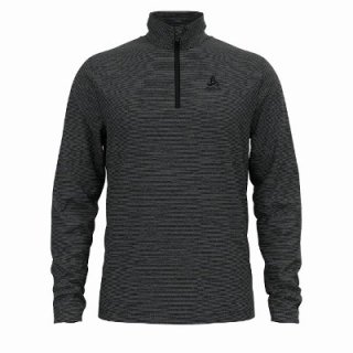 MIDLAYER 1/2 ZIP ROY - SHALE GREY   BLACK STRIPES