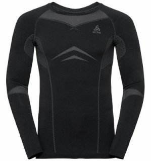 BL TOP CREW NECK L/S PERFORMANCE EVOLUTI - BLACK   ODLO GRAPHITE GREY