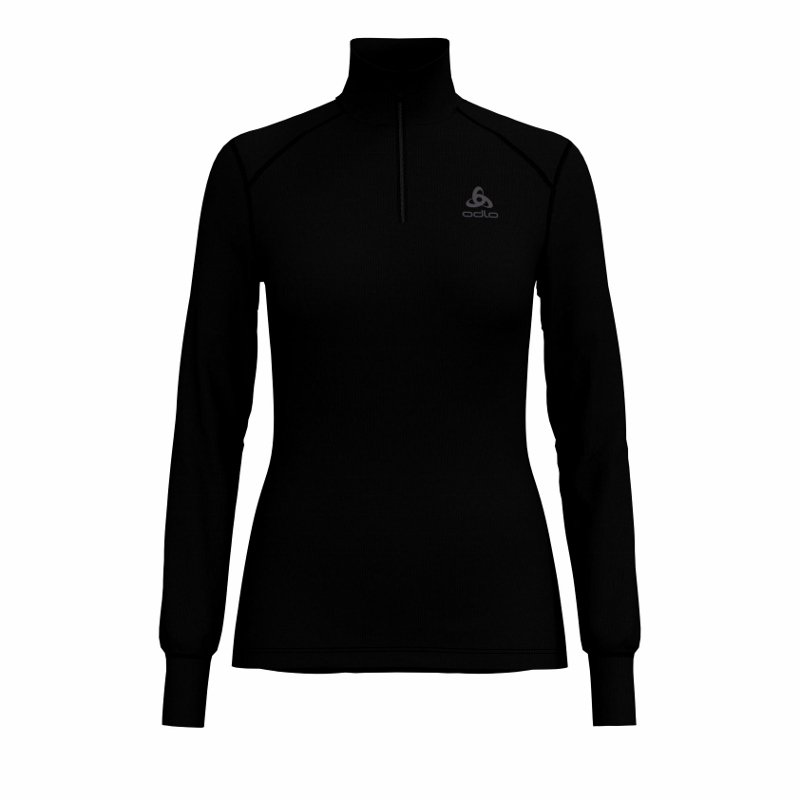 BL TOP TURTLE NECK L/S HALF ZIP ACTIVE W - BLACK