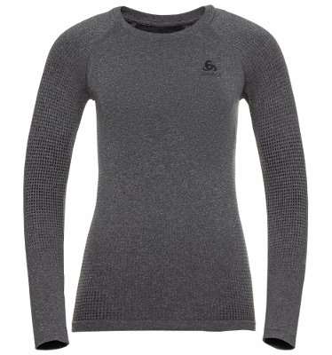 BL TOP CREW NECK L/S PERFORMANCE WARM EC - GREY MELANGE   BLACK