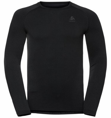 BL TOP CREW NECK L/S PERFORMANCE WARM EC - BLACK / NEW ODLO GRAPHITE GREY